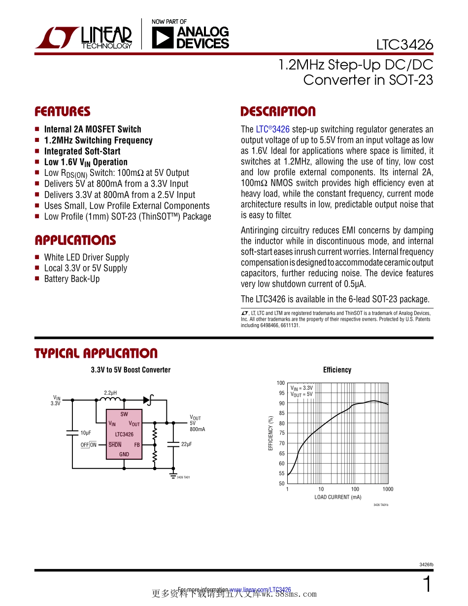 IC封装资料_电源管理芯片_LTC3426ES6_TRPBF.pdf_第1页