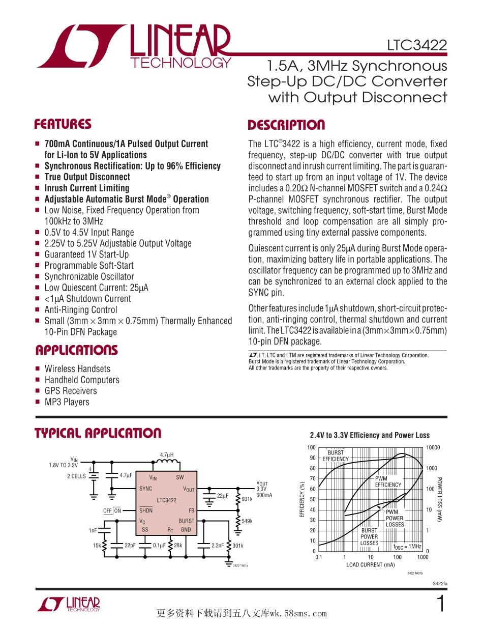 IC封装资料_电源管理芯片_LTC3422EDD_TRPBF.pdf_第1页