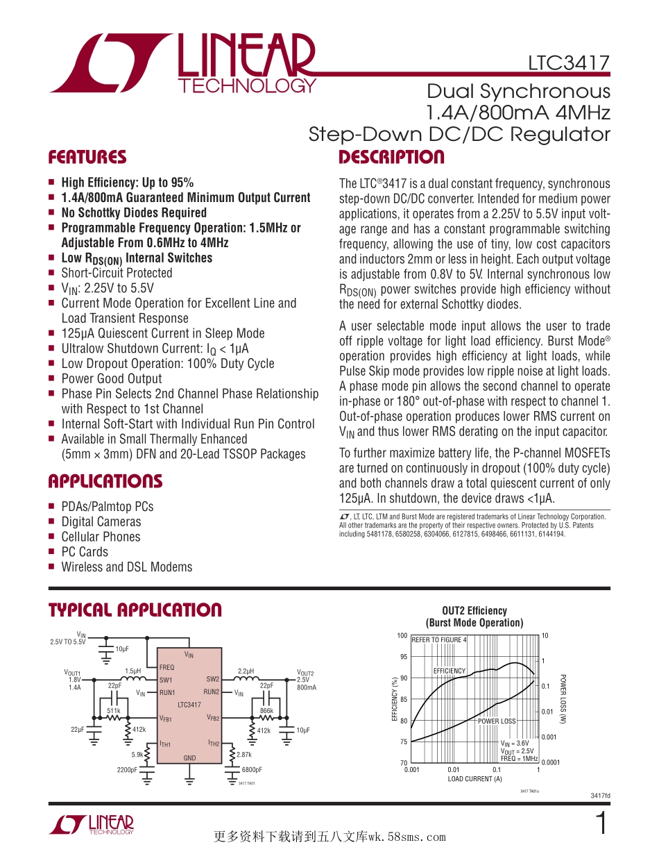 IC封装资料_电源管理芯片_LTC3417EFE_PBF.pdf_第1页