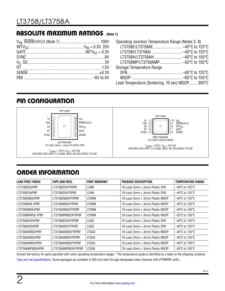 IC封装资料_电源管理芯片_LT3758AEDD_TRPBF.pdf_第2页