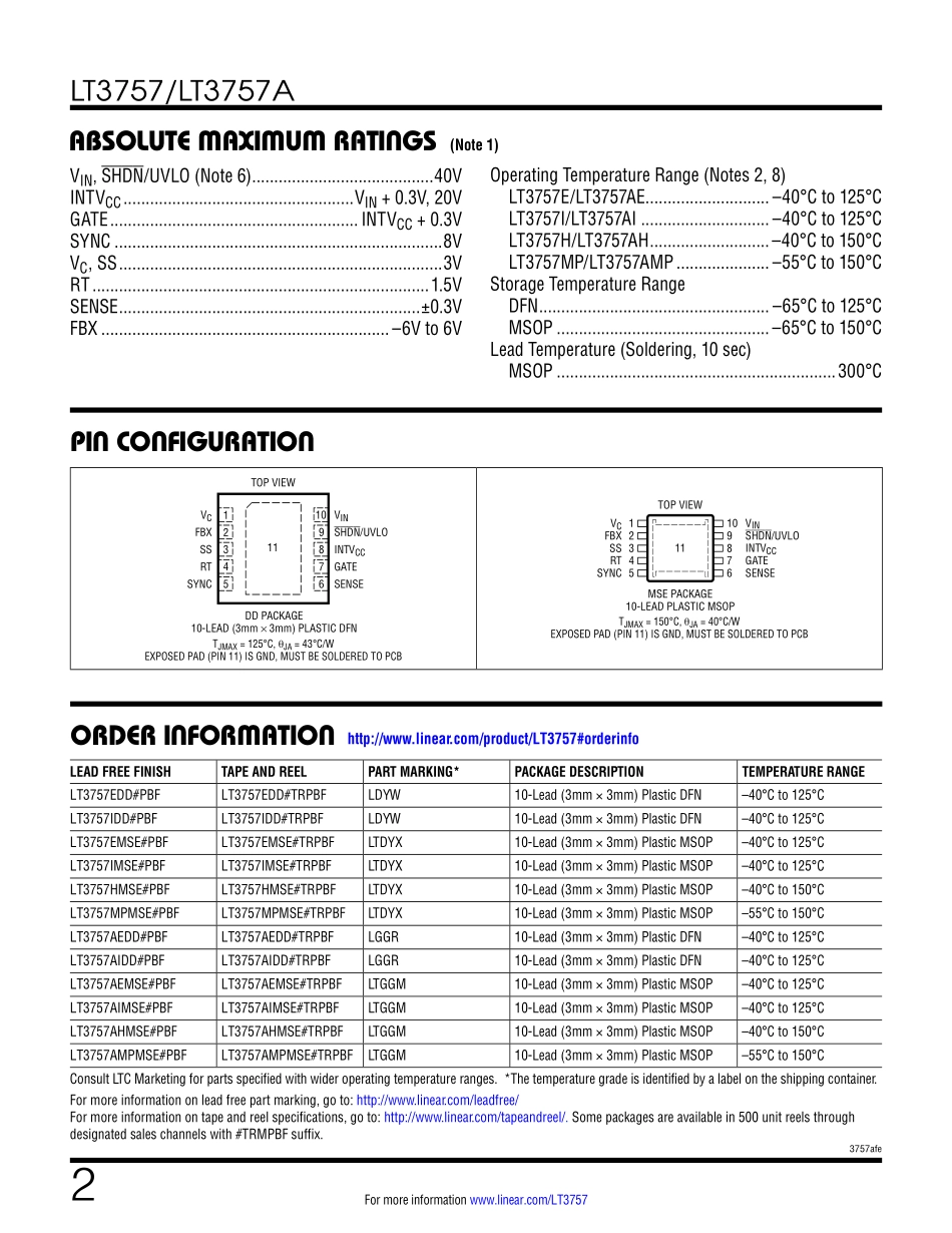 IC封装资料_电源管理芯片_LT3757EMSE_TRPBF.pdf_第2页