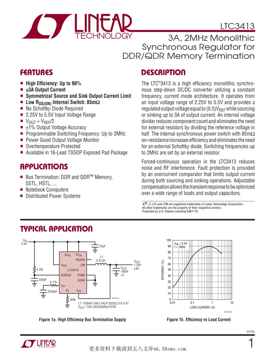 IC封装资料_电源管理芯片_LTC3413EFE_TRPBF.pdf_第1页