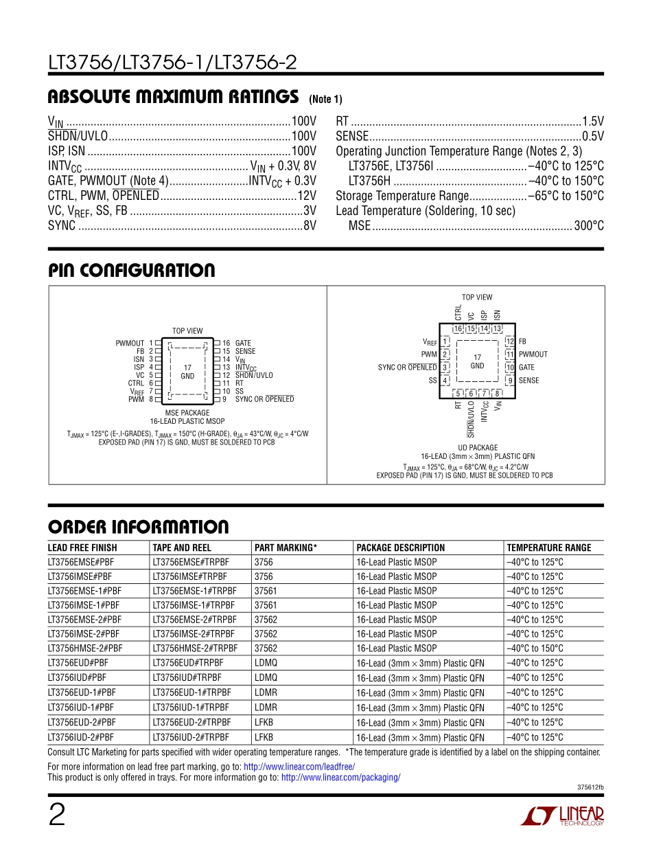 IC封装资料_电源管理芯片_LT3756EMSE-2_TRPBF.pdf_第2页