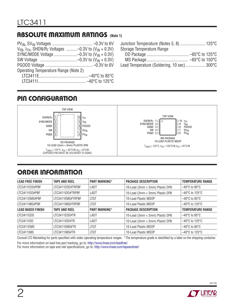 IC封装资料_电源管理芯片_LTC3411EMS_TRPBF.pdf_第2页