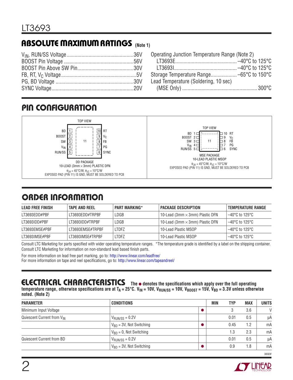 IC封装资料_电源管理芯片_LT3693EDD_TRPBF.pdf_第2页