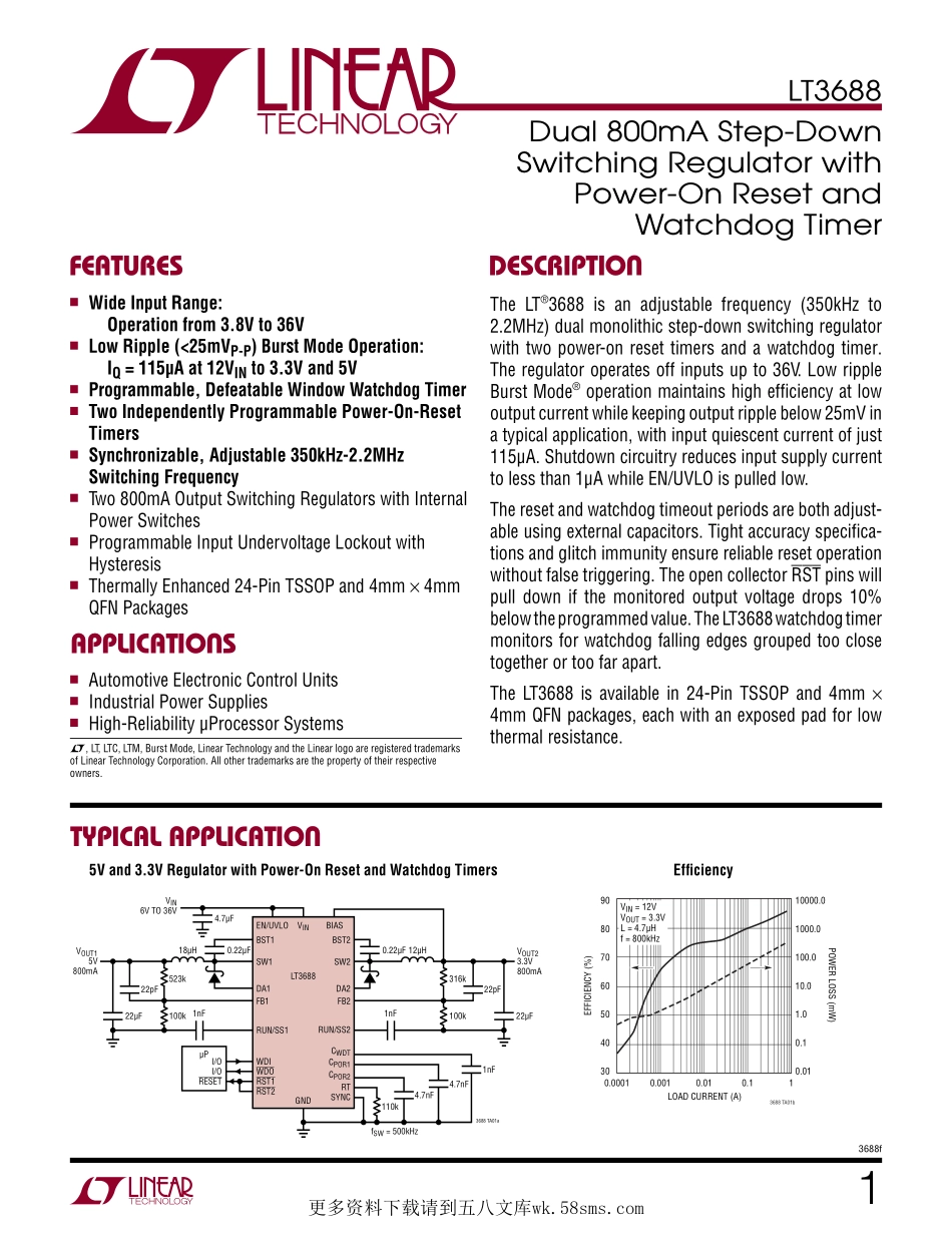 IC封装资料_电源管理芯片_LT3688EUF_TRPBF.pdf_第1页