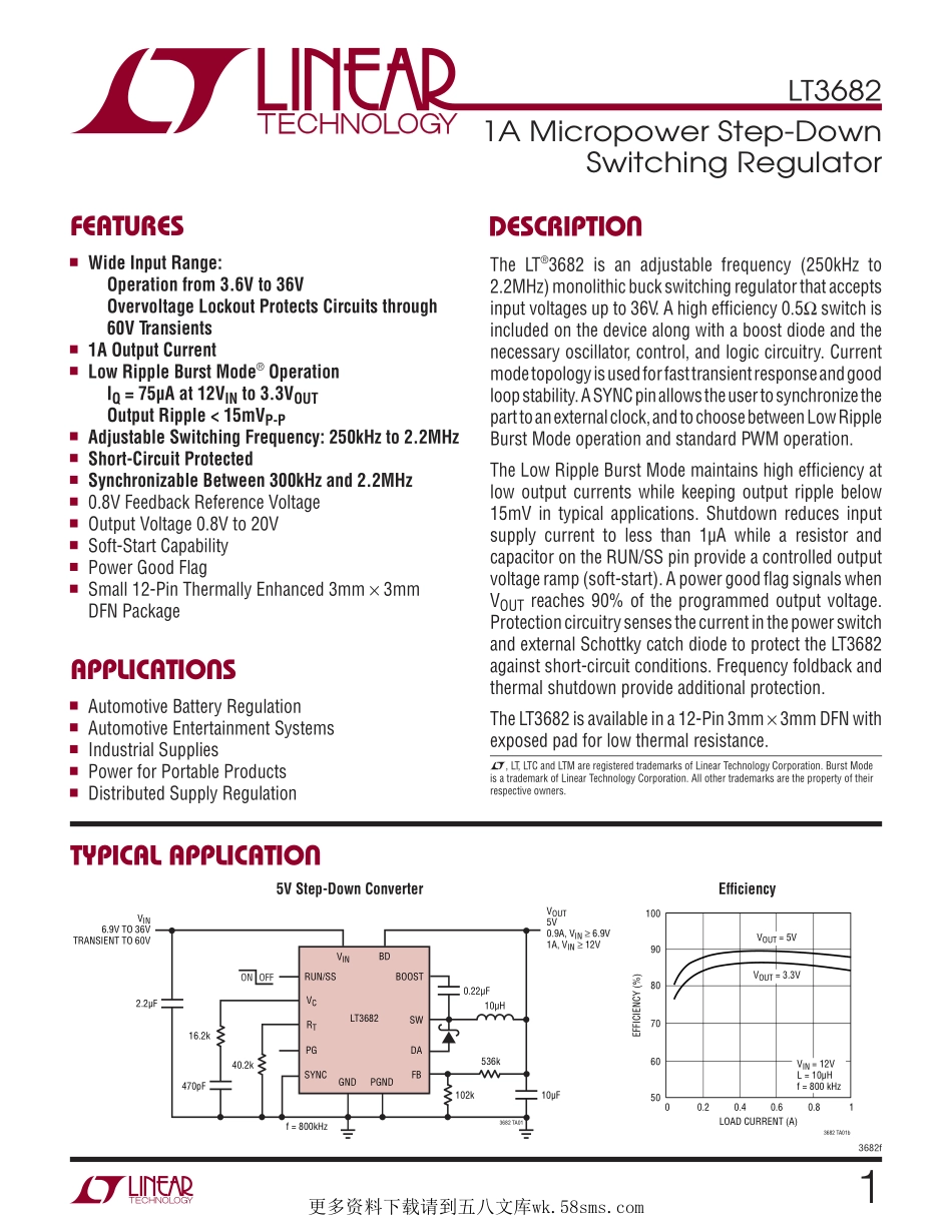 IC封装资料_电源管理芯片_LT3682EDD_TRPBF.pdf_第1页