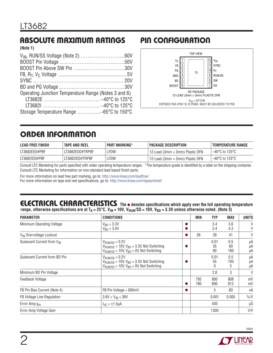 IC封装资料_电源管理芯片_LT3682EDD_TRPBF.pdf_第2页