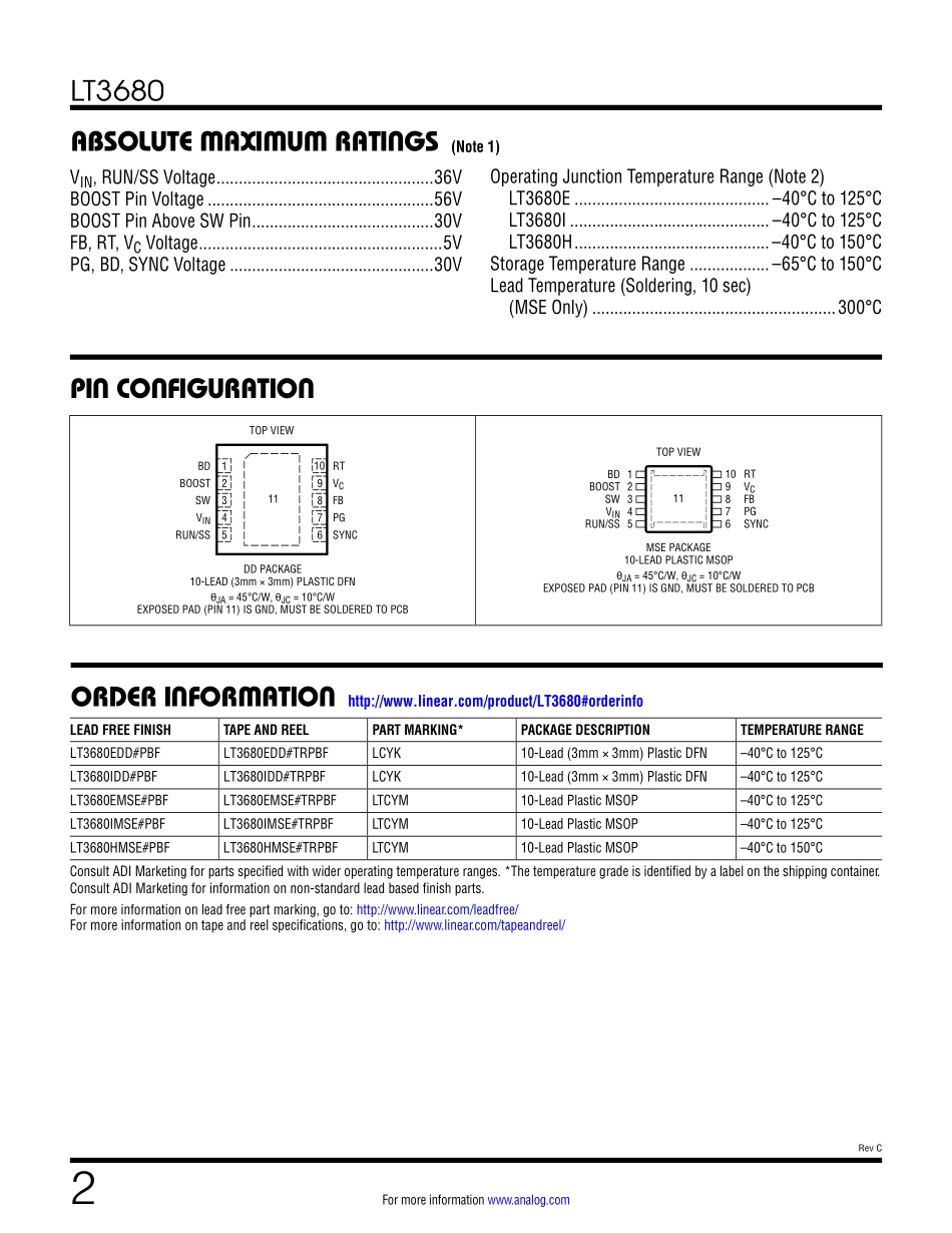 IC封装资料_电源管理芯片_LT3680IDD_TRPBF.pdf_第2页