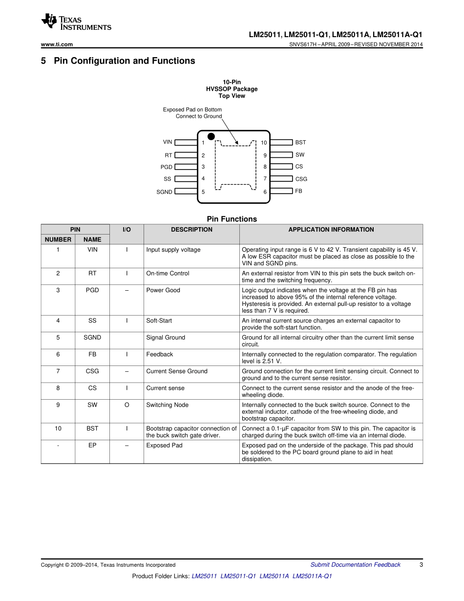 IC封装资料_电源管理芯片_LM25011MYX_NOPB.pdf_第3页