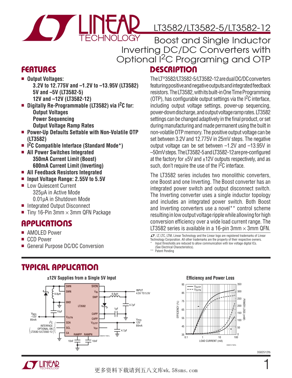 IC封装资料_电源管理芯片_LT3582EUD_TRPBF.pdf_第1页