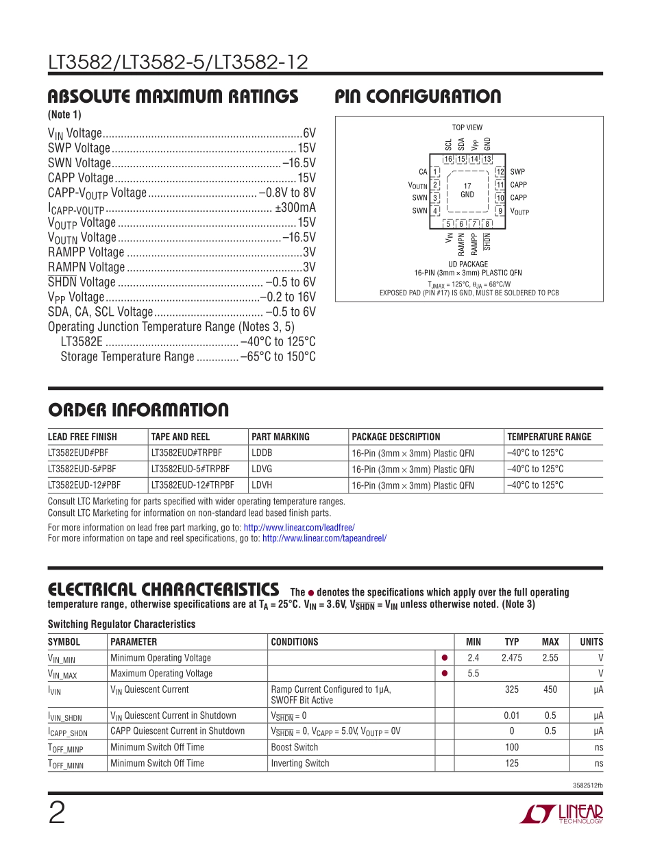 IC封装资料_电源管理芯片_LT3582EUD_TRPBF.pdf_第2页