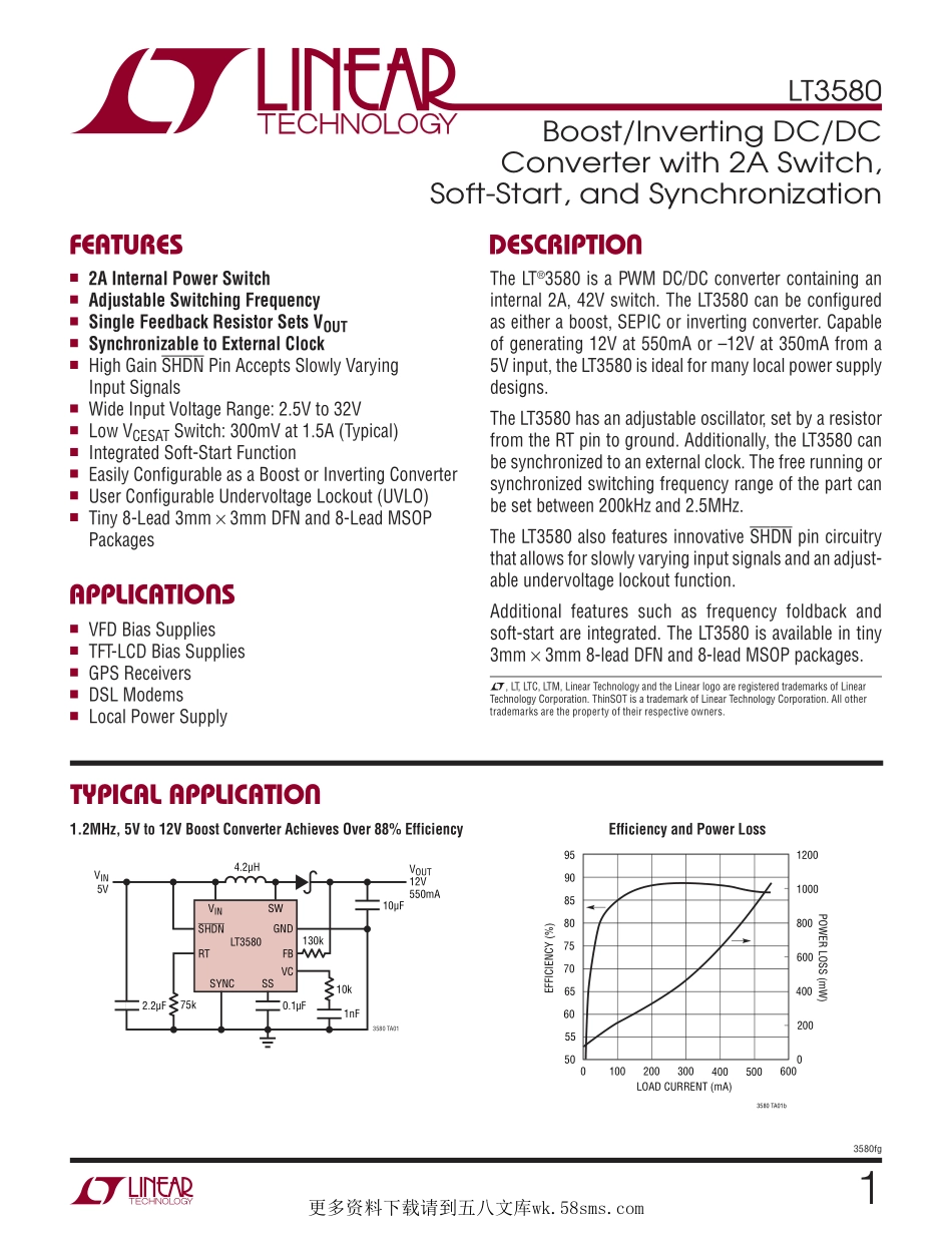 IC封装资料_电源管理芯片_LT3580IMS8E_TRPBF.pdf_第1页