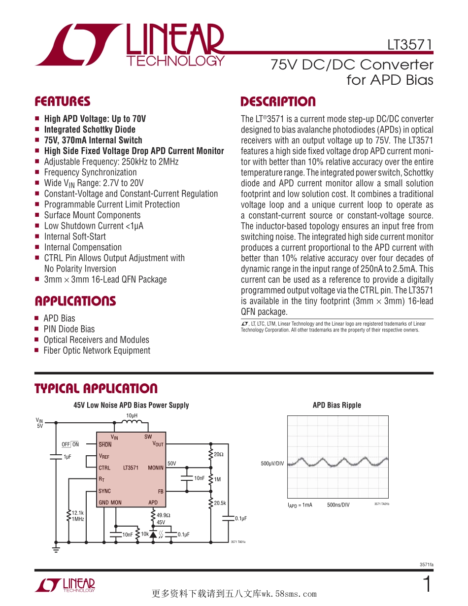 IC封装资料_电源管理芯片_LT3571EUD_TRPBF.pdf_第1页