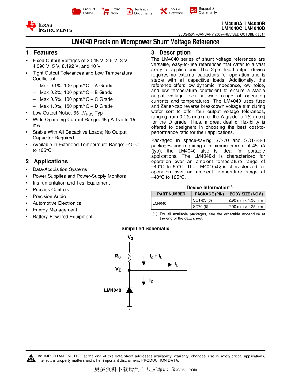 IC封装资料_电源管理芯片_LM4040C25IDBZRG4.pdf_第1页