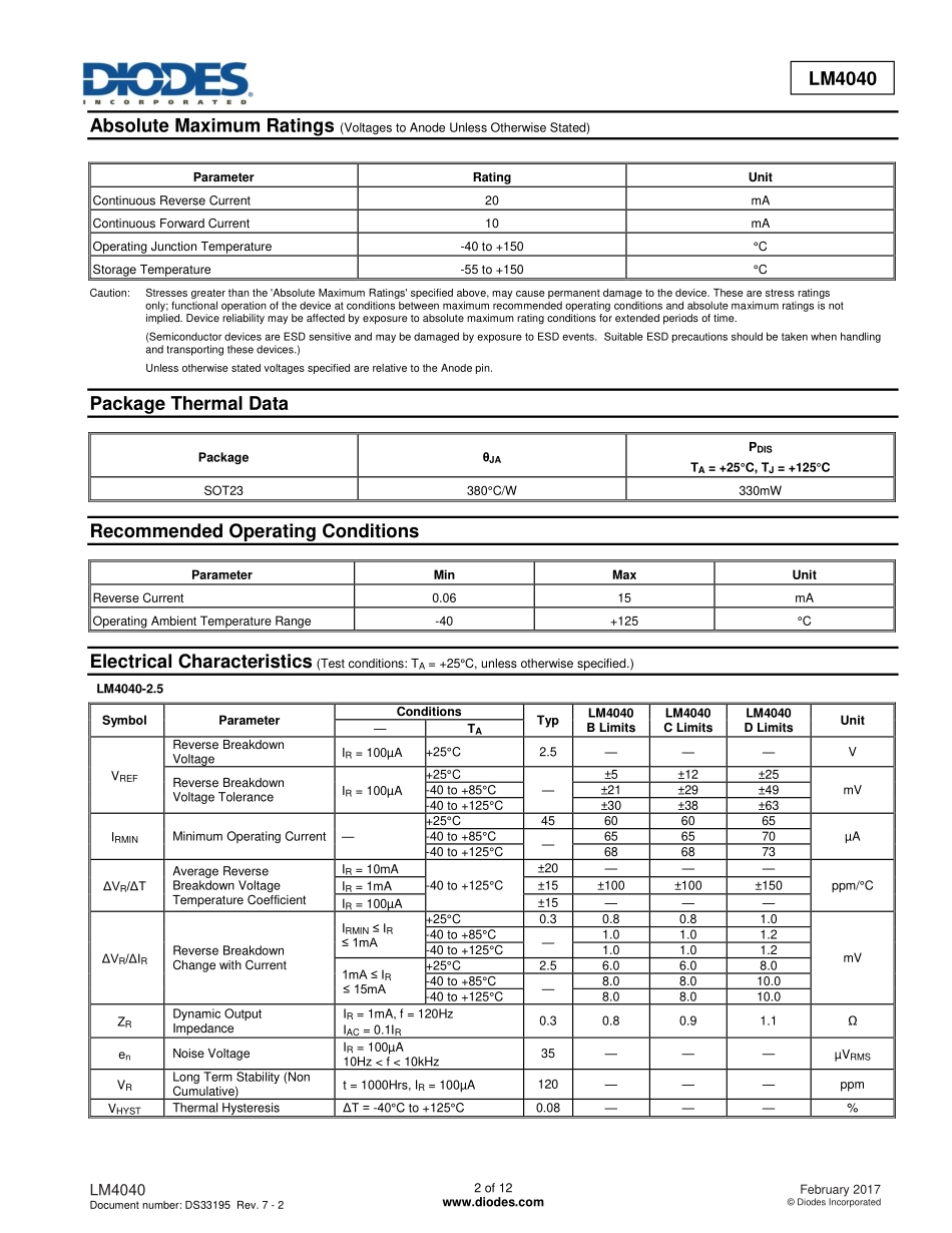 IC封装资料_电源管理芯片_LM4040B50FTA.pdf_第2页