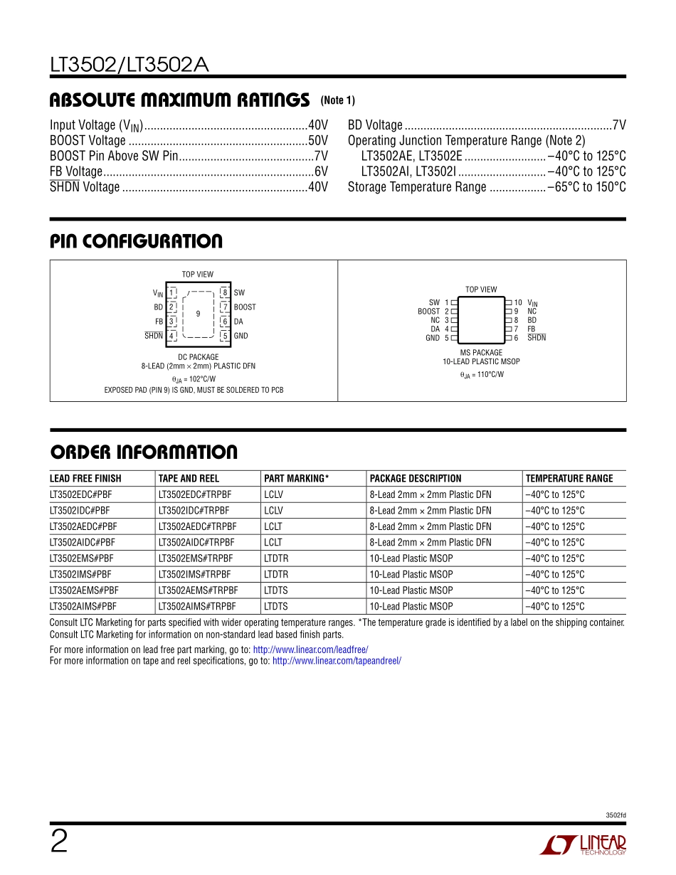 IC封装资料_电源管理芯片_LT3502IDC_TRPBF.pdf_第2页