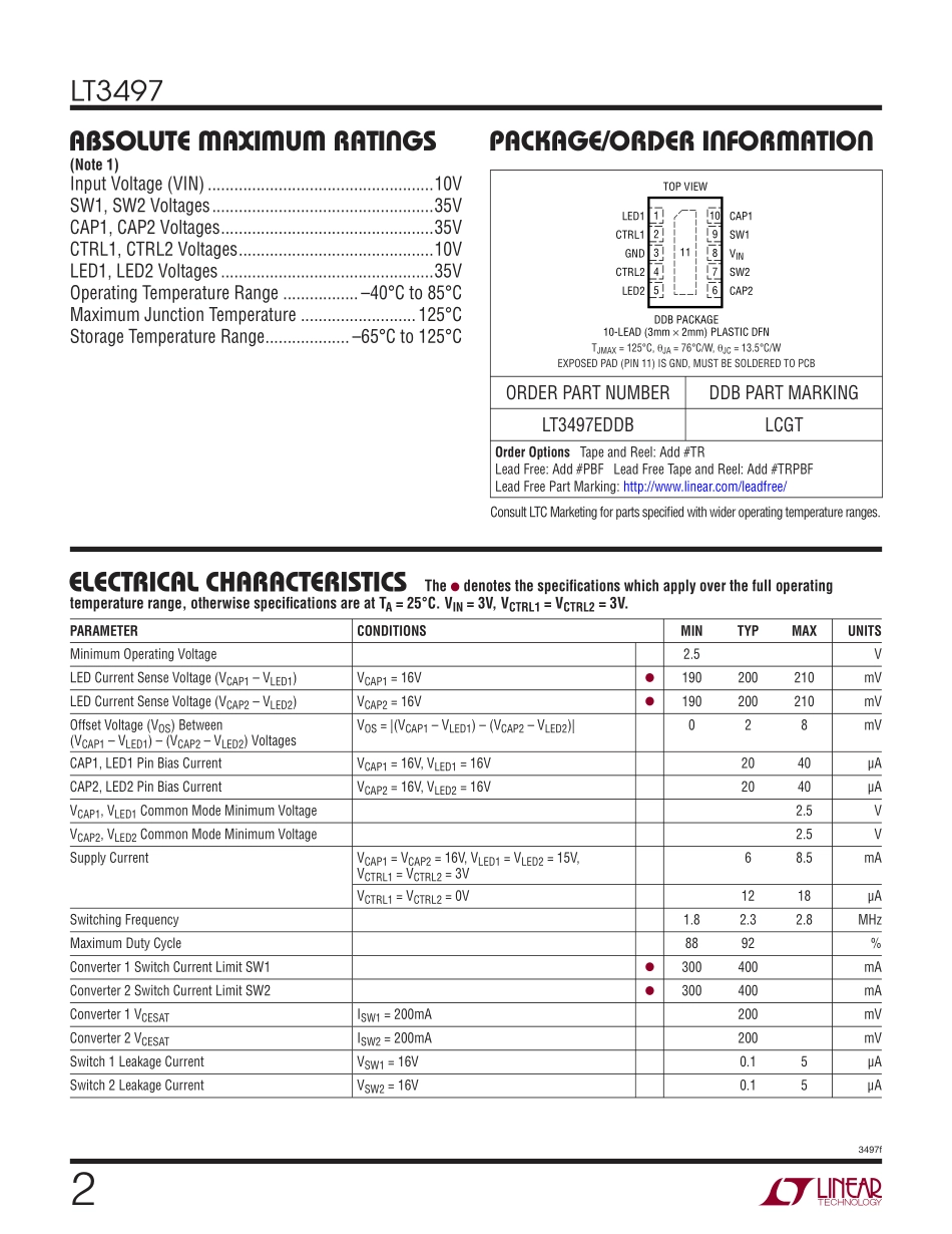 IC封装资料_电源管理芯片_LT3497EDDB_TRMPBF.pdf_第2页