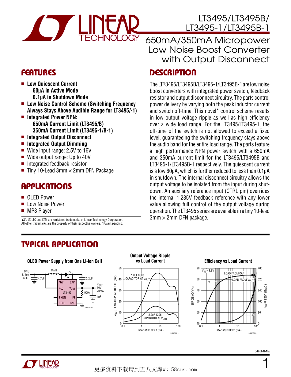 IC封装资料_电源管理芯片_LT3495BEDDB_TRPBF.pdf_第1页