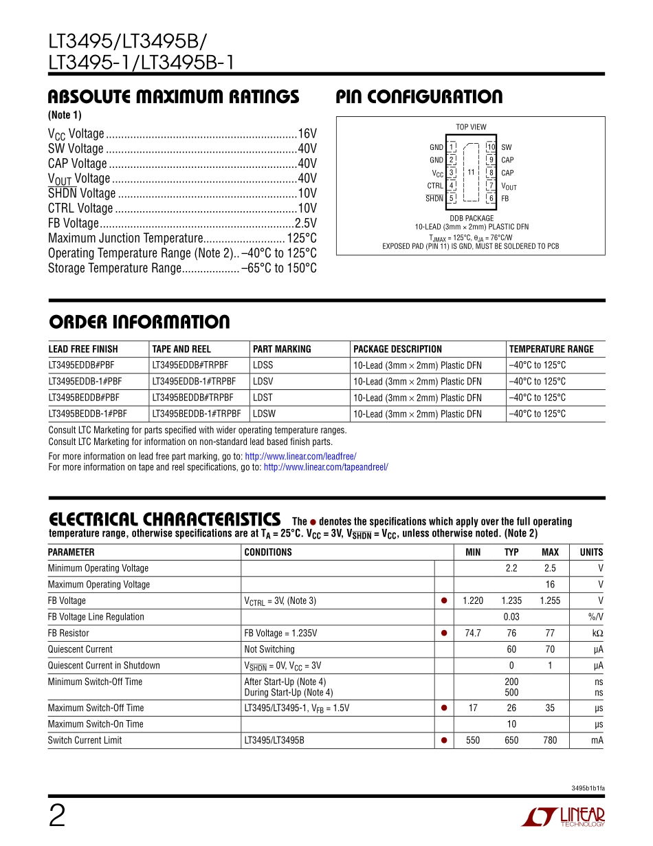 IC封装资料_电源管理芯片_LT3495BEDDB_TRPBF.pdf_第2页