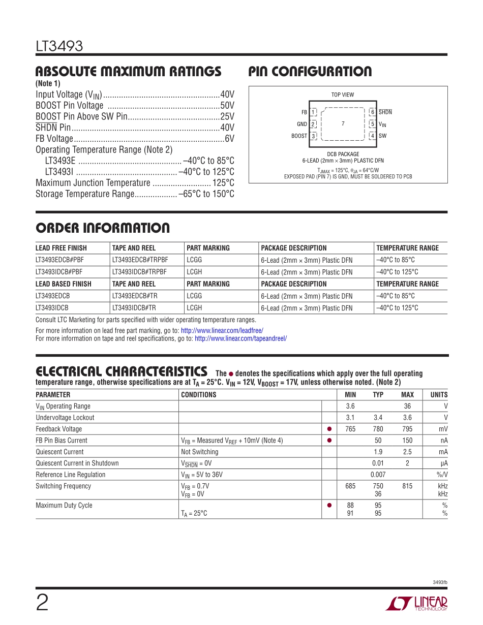 IC封装资料_电源管理芯片_LT3493EDCB_TRPBF.pdf_第2页