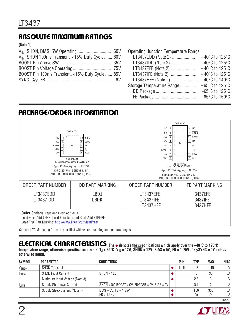 IC封装资料_电源管理芯片_LT3437IFE_TRPBF.pdf_第2页