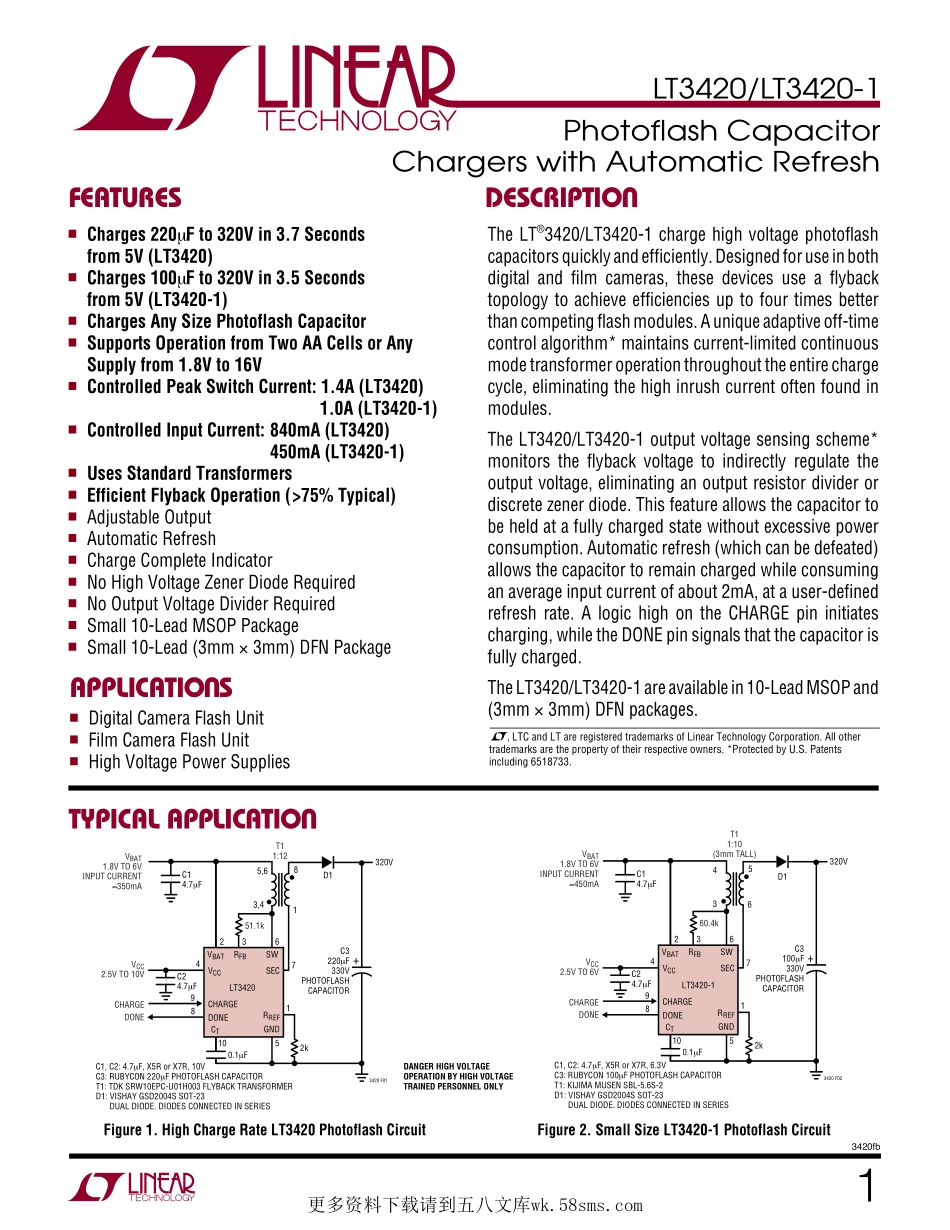 IC封装资料_电源管理芯片_LT3420EMS_TRPBF.pdf_第1页