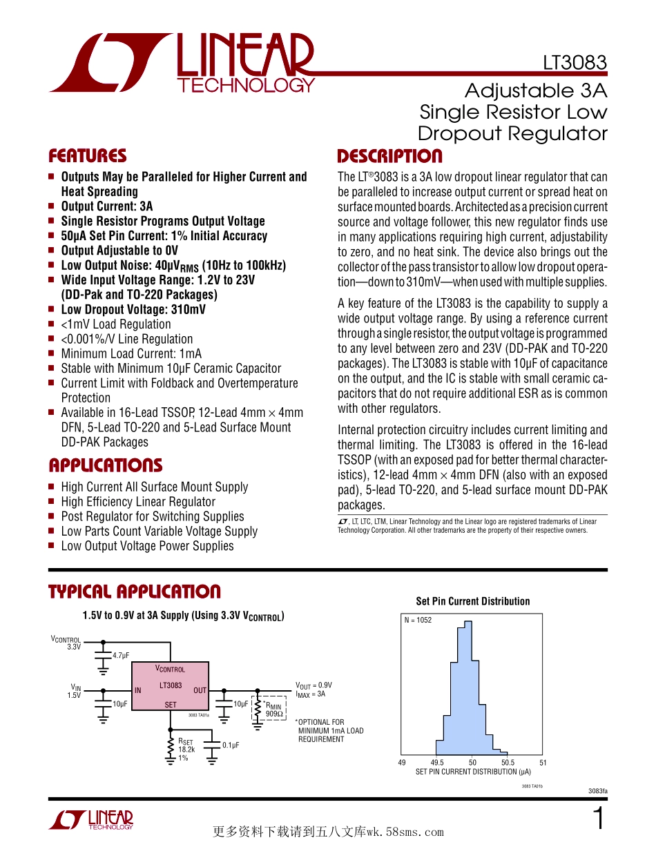 IC封装资料_电源管理芯片_LT3083EQ_PBF.pdf_第1页