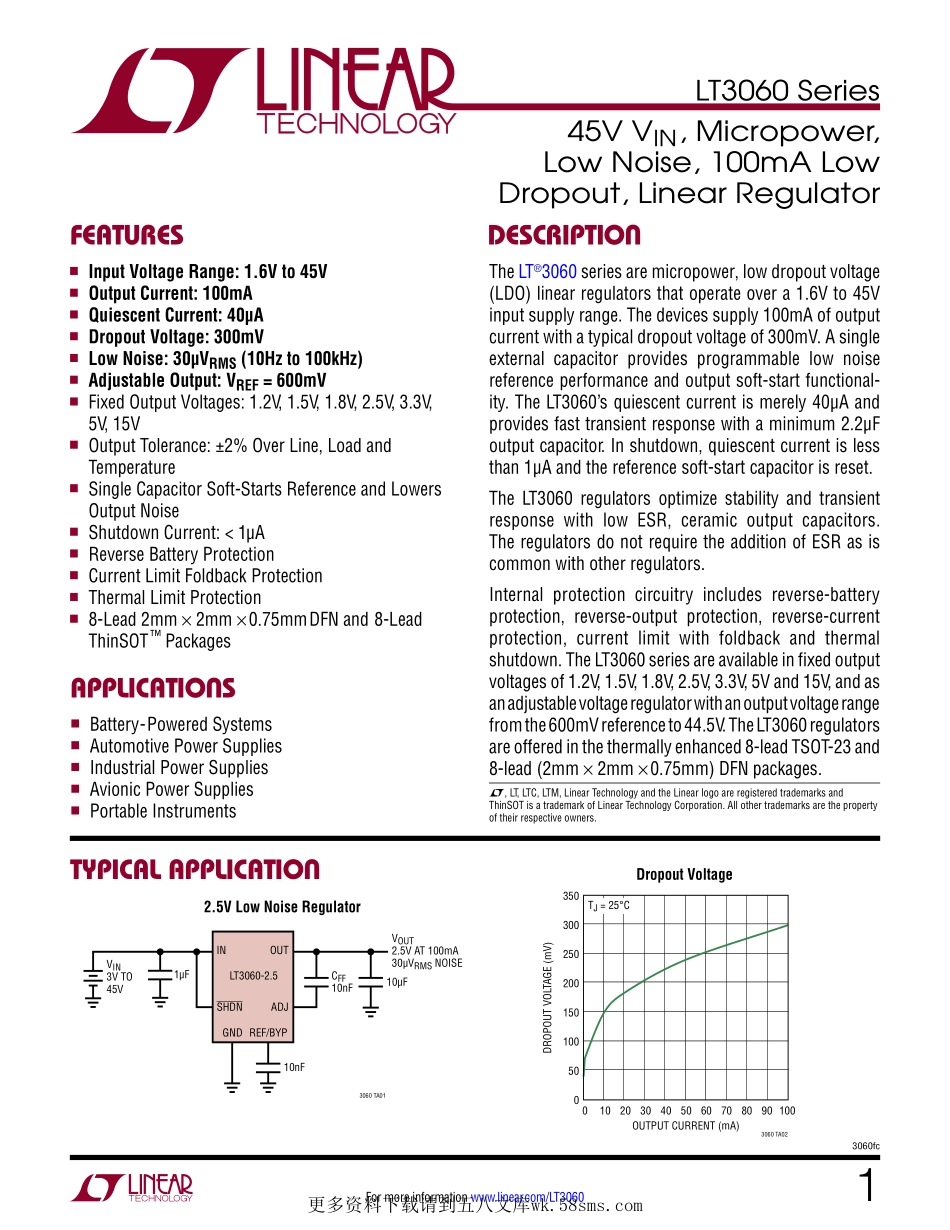 IC封装资料_电源管理芯片_LT3060EDC-3.3_TRMPBF.pdf_第1页