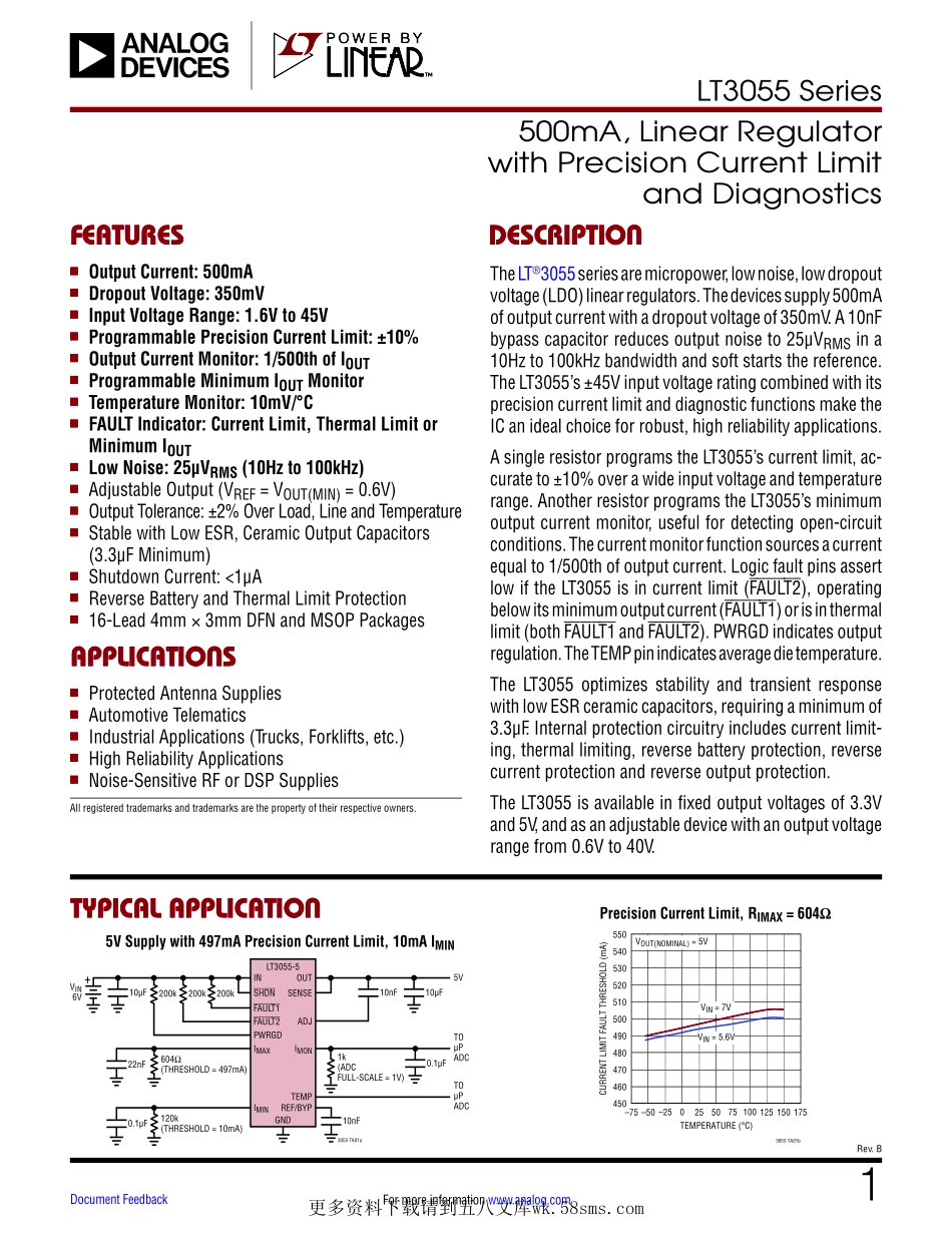 IC封装资料_电源管理芯片_LT3055EMSE_TRPBF.pdf_第1页