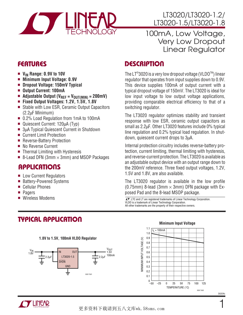 IC封装资料_电源管理芯片_LT3020EDD-1.2_TRPBF.pdf_第1页