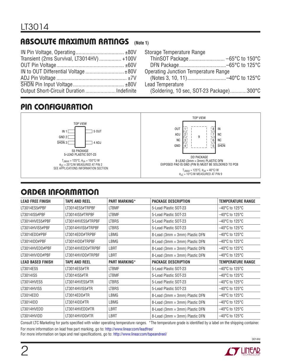 IC封装资料_电源管理芯片_LT3014HVEDD_TRPBF.pdf_第2页