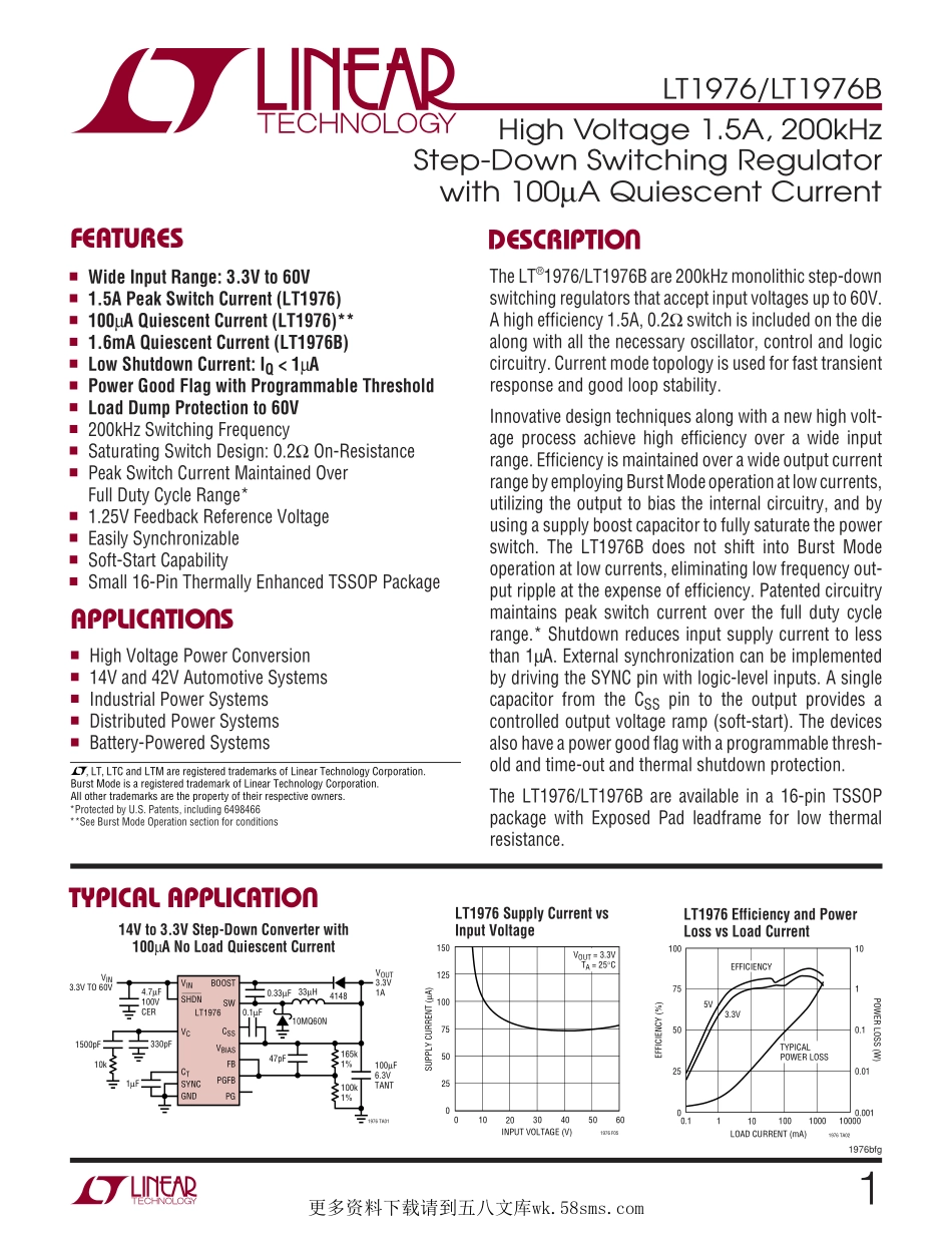 IC封装资料_电源管理芯片_LT1976EFE_TRPBF.pdf_第1页
