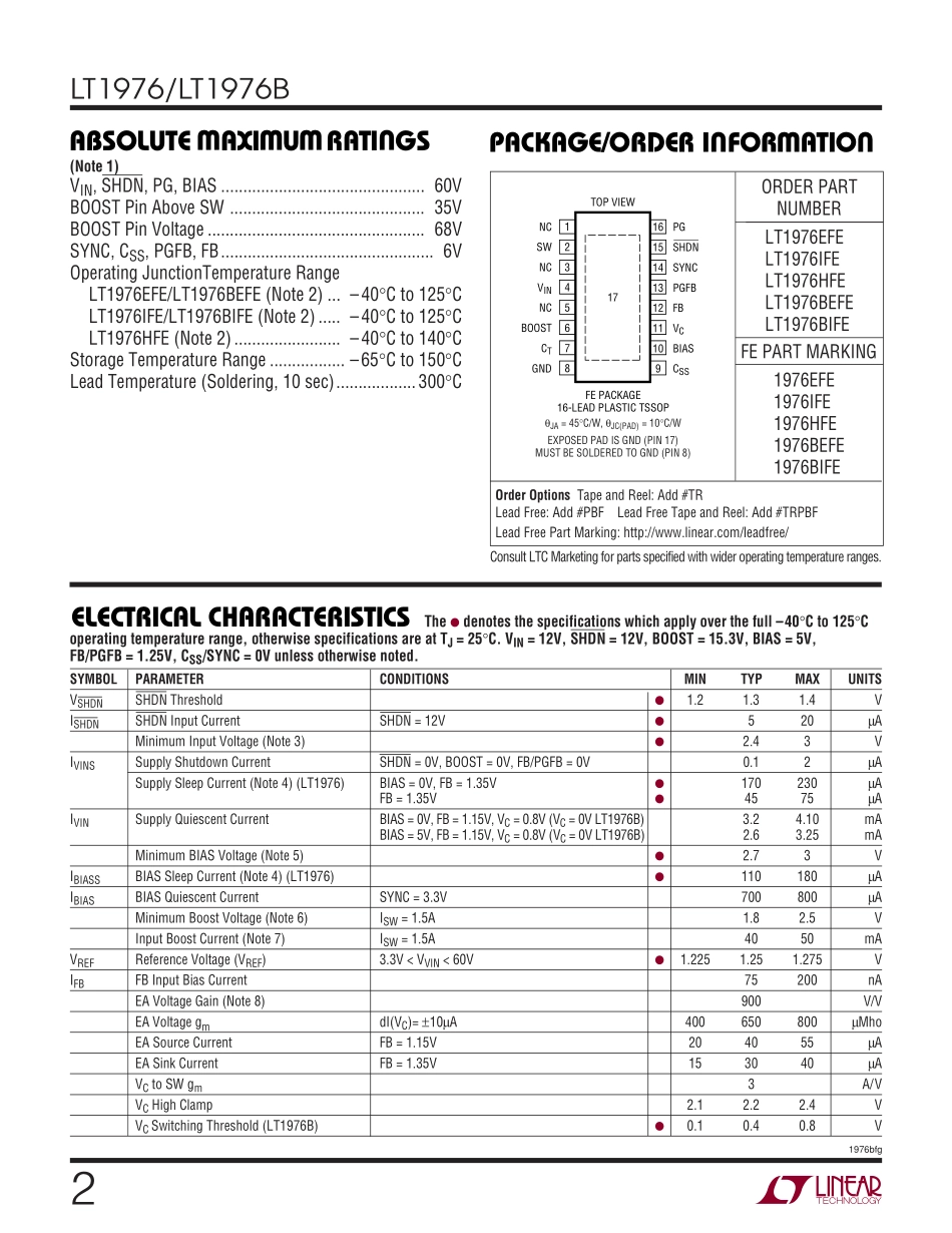IC封装资料_电源管理芯片_LT1976EFE_TRPBF.pdf_第2页