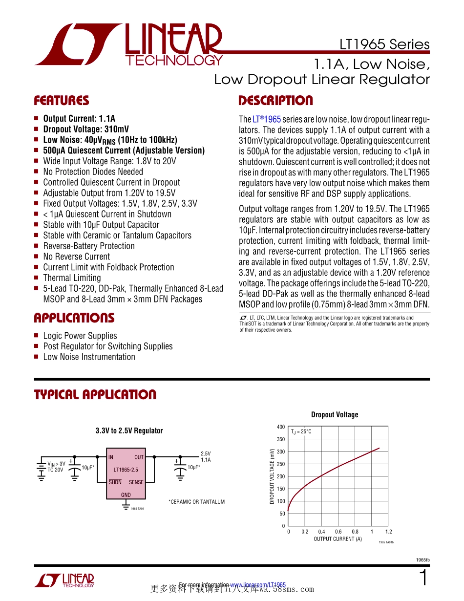 IC封装资料_电源管理芯片_LT1965EMS8E-3.3_PBF.pdf_第1页