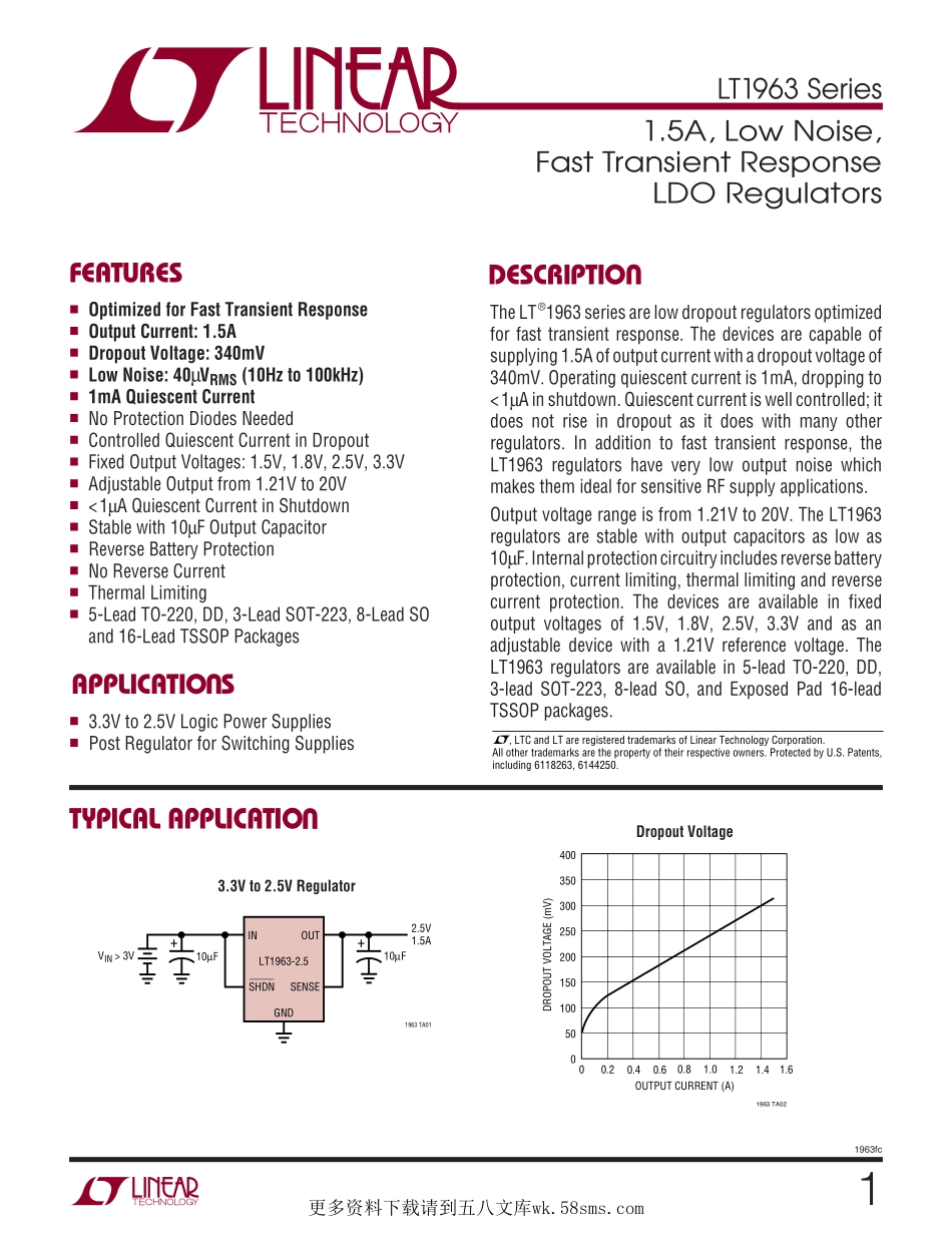 IC封装资料_电源管理芯片_LT1963EQ-3.3_PBF.pdf_第1页