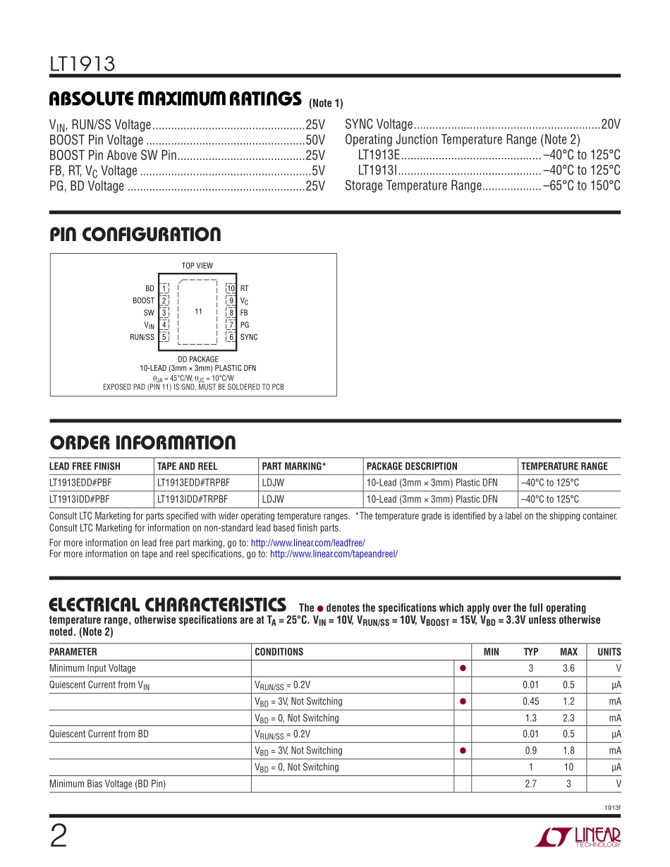 IC封装资料_电源管理芯片_LT1913EDD_TRPBF.pdf_第2页