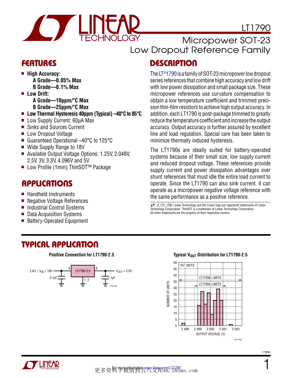 IC封装资料_电源管理芯片_LT1790BIS6-2.5_TRMPBF.pdf_第1页