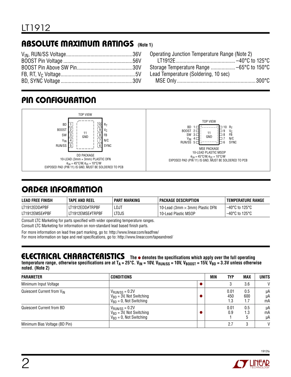 IC封装资料_电源管理芯片_LT1912EDD_TRPBF.pdf_第2页