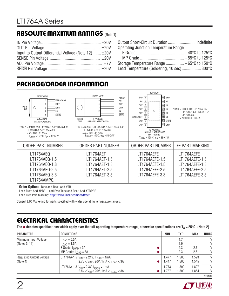 IC封装资料_电源管理芯片_LT1764AEQ-3.3_PBF.pdf_第2页