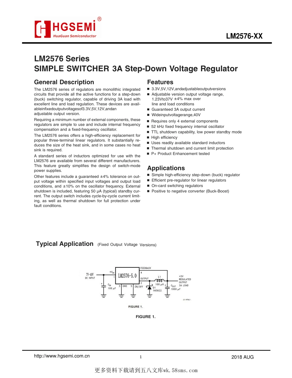 IC封装资料_电源管理芯片_LM2576HVS-5.0_TR.pdf_第1页