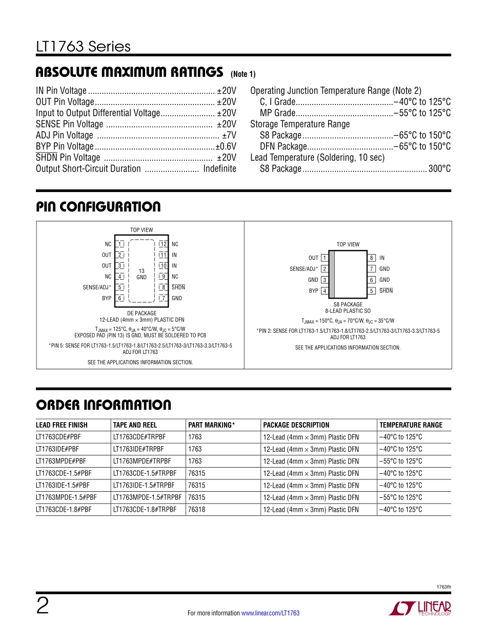 IC封装资料_电源管理芯片_LT1763IS8-5_PBF.pdf_第2页