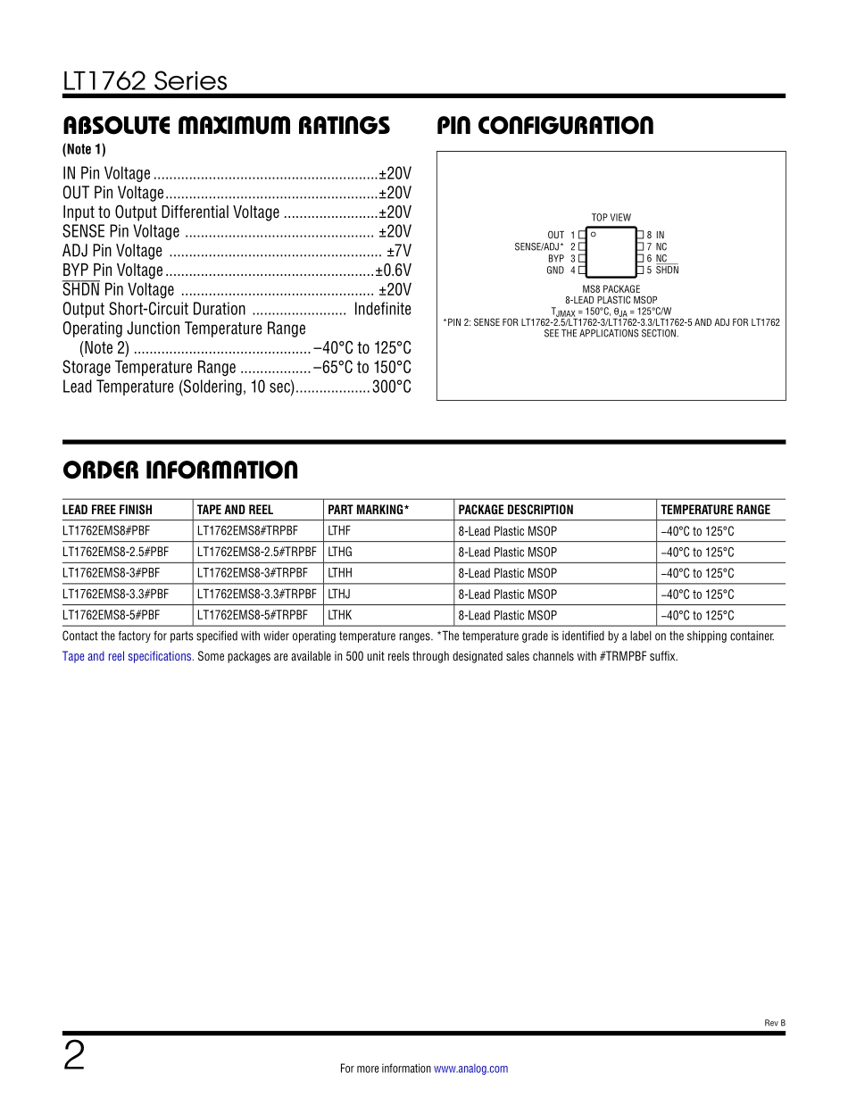 IC封装资料_电源管理芯片_LT1762EMS8_TRPBF.pdf_第2页