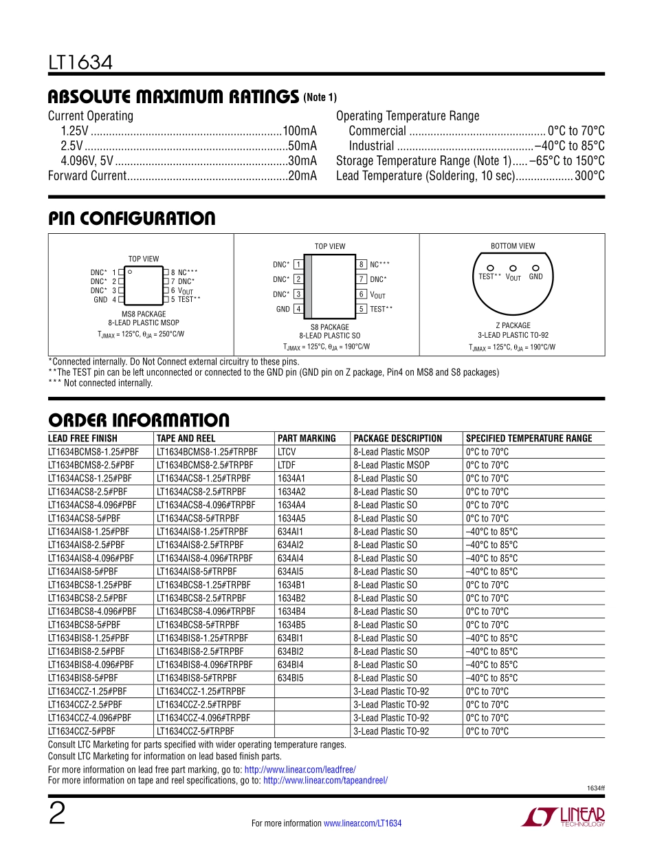 IC封装资料_电源管理芯片_LT1634AIS8-5_PBF.pdf_第2页