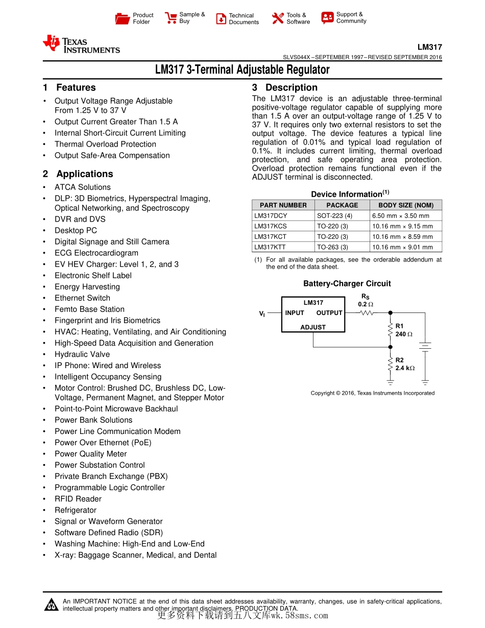 IC封装资料_电源管理芯片_LM317DCYR.pdf_第1页