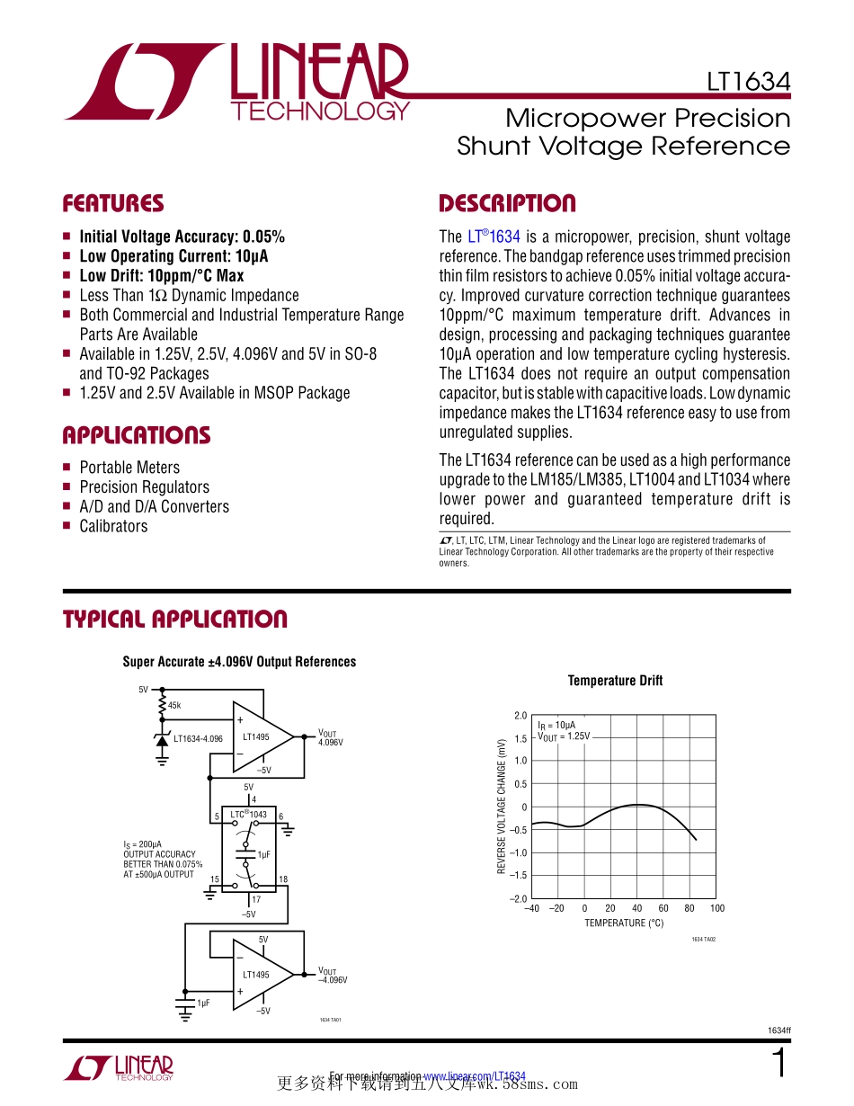 IC封装资料_电源管理芯片_LT1634ACS8-2.5_TRPBF.pdf_第1页