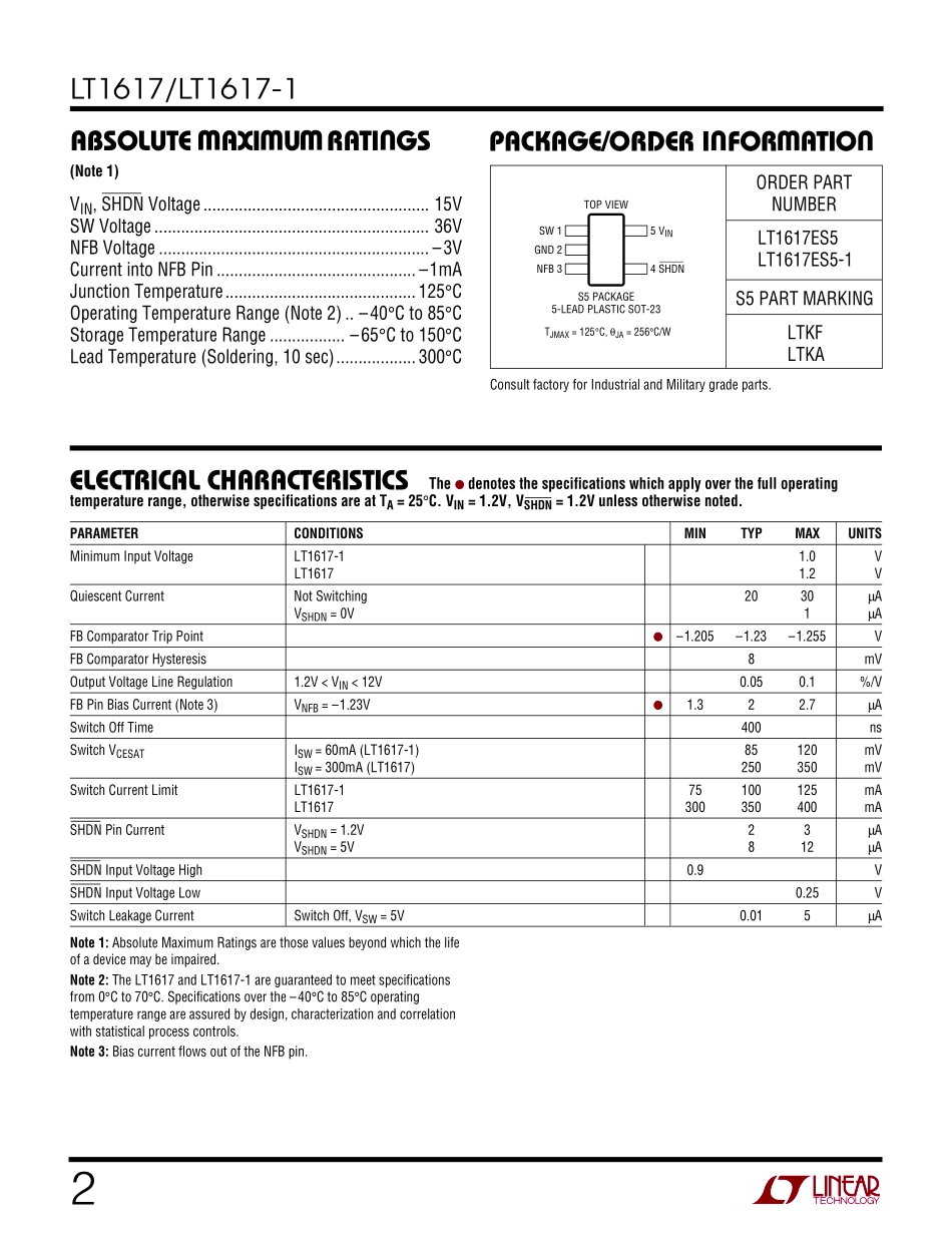 IC封装资料_电源管理芯片_LT1617ES5-1_TRPBF.pdf_第2页