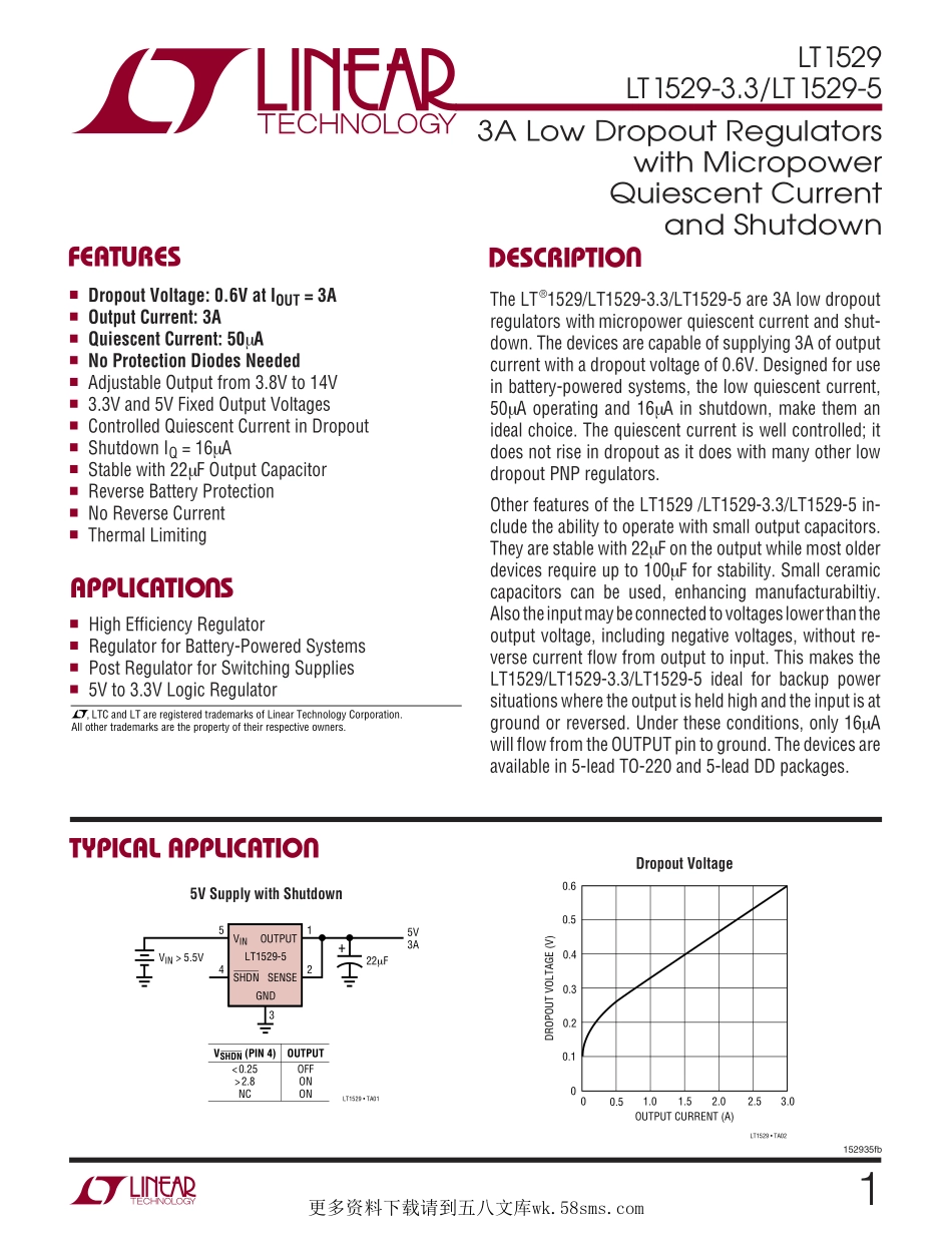 IC封装资料_电源管理芯片_LT1529CQ-5_PBF.pdf_第1页