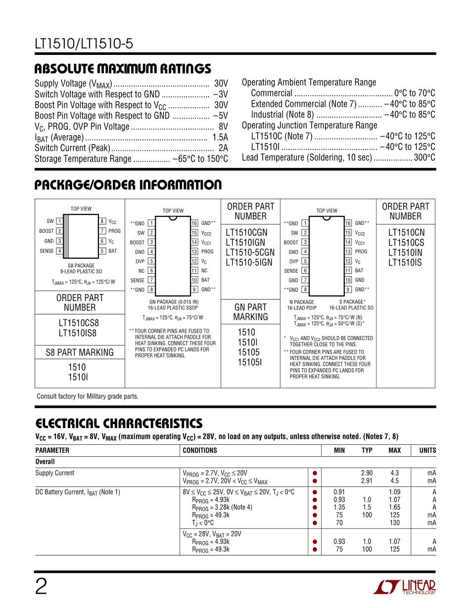 IC封装资料_电源管理芯片_LT1510-5CGN_TRPBF.pdf_第2页