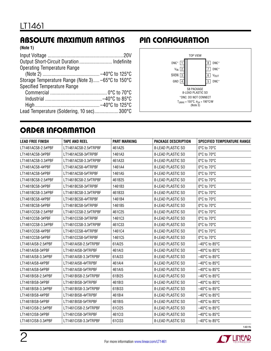 IC封装资料_电源管理芯片_LT1461CIS8-2.5_TRPBF.pdf_第2页